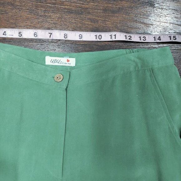 NWOT UbU I'll Be Me Lagenlook Artsey Boho Hippie Tencel Trouser Pants Green M/30 - Picture 11 of 11